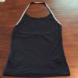 Rhinestone lined halter top